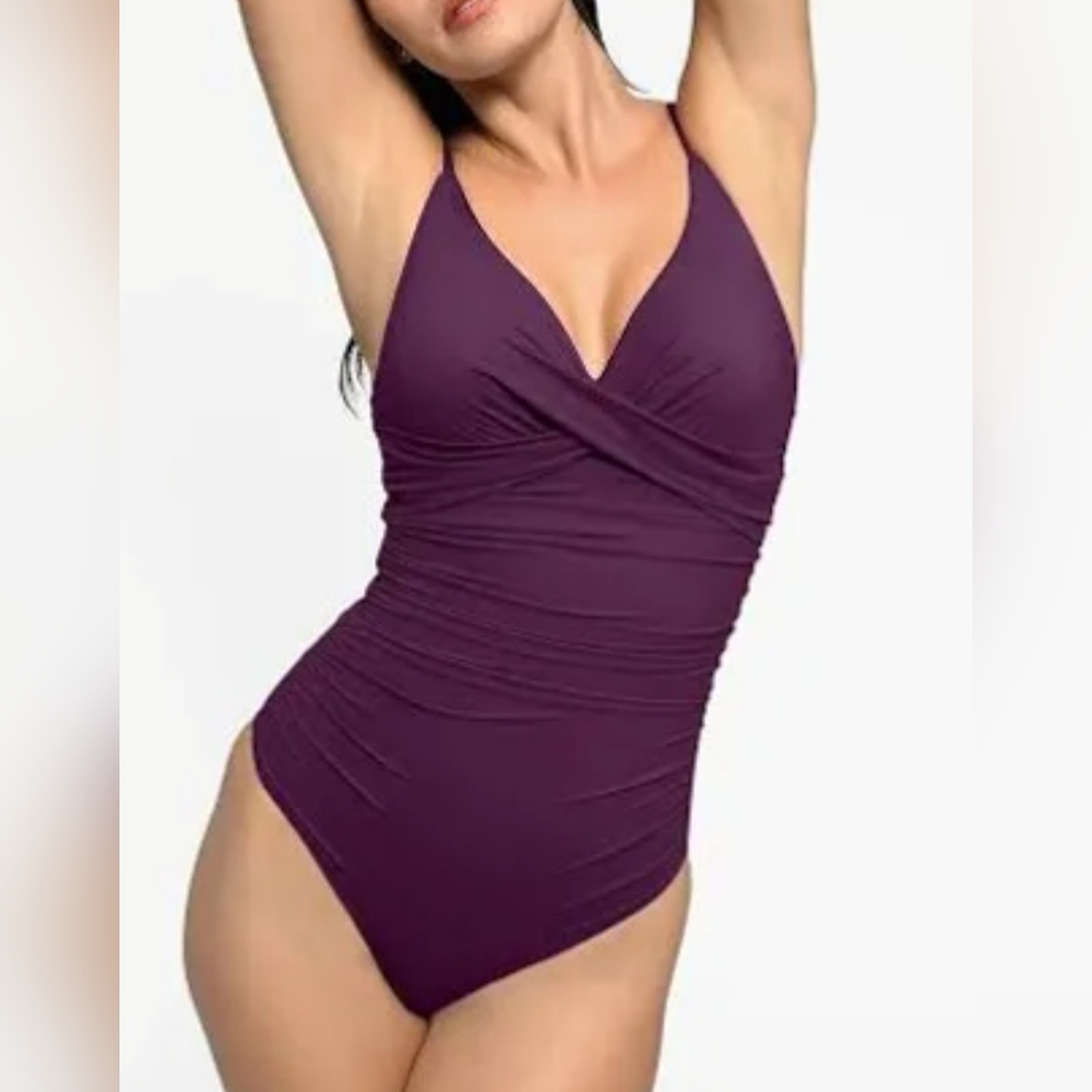 New Figureshaper Purple One Piece Swimsuit sz 18 W